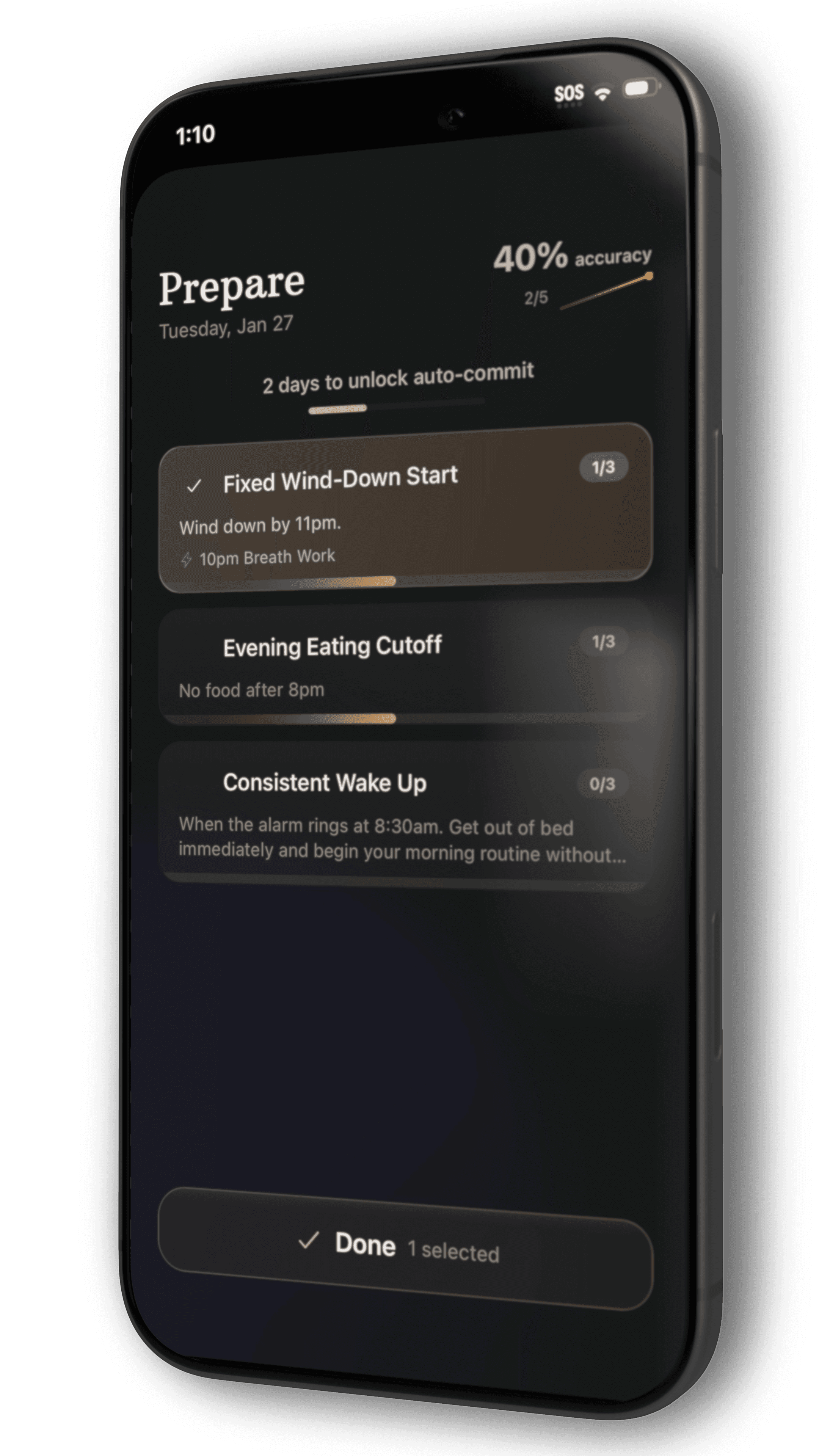 Resolution app on iPhone